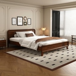 Pine Solid Wood Queen Size Bed – Durable and Stable