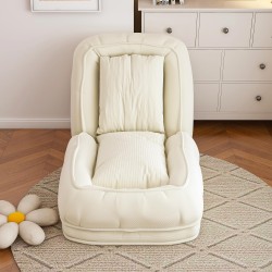 Foldable Lazy Sofa Bed with 5 Adjustable Position, Includes 2 Soft Pillows